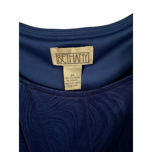 Bethany 3X Blue Gored Swing Dress – Plus Size - Picture 3 of 5